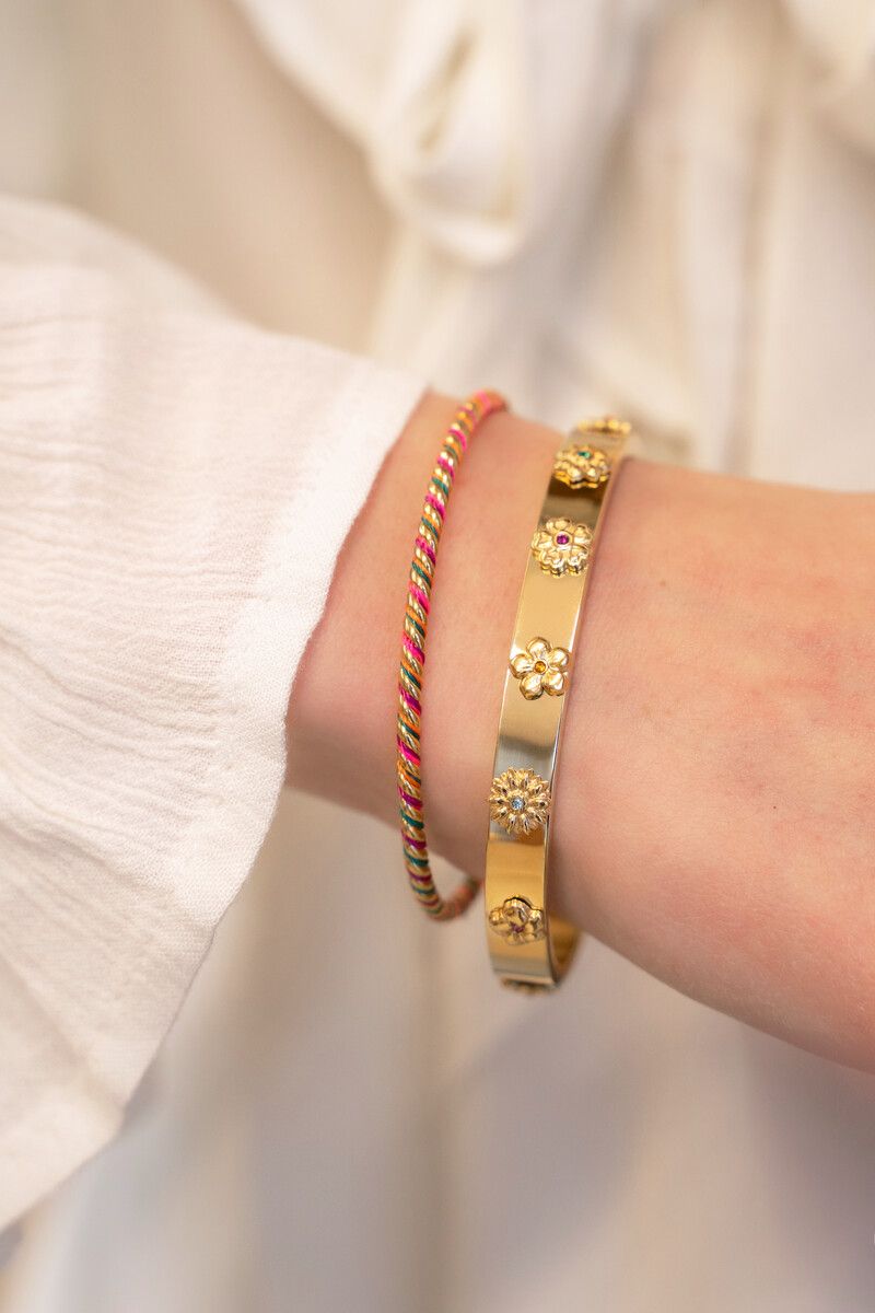 Bracelet jonc Bold multicolore torsadé