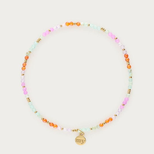 Bracelet Botanical avec perles fantaisie bleues