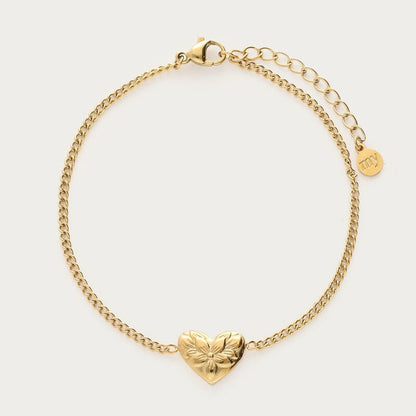 Bracelet Botanical avec cœur et fleurs