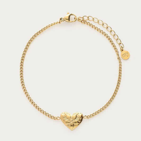 Bracelet Botanical avec cœur et fleurs