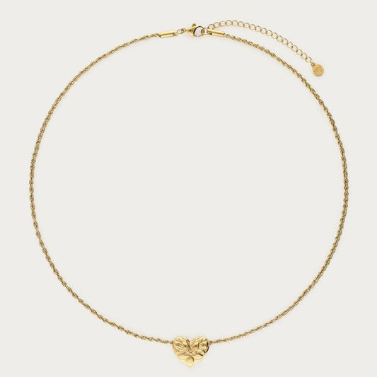 Collier Botanical avec fleurs et cœur