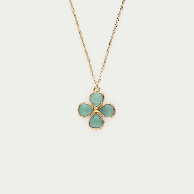 Collier Botanical avec trèfle bleu clair