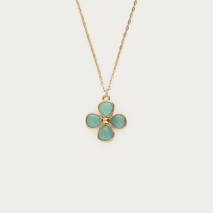 Collier Botanical avec trèfle bleu clair