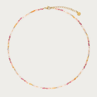 Collier Botanical avec perles fantaisie roses