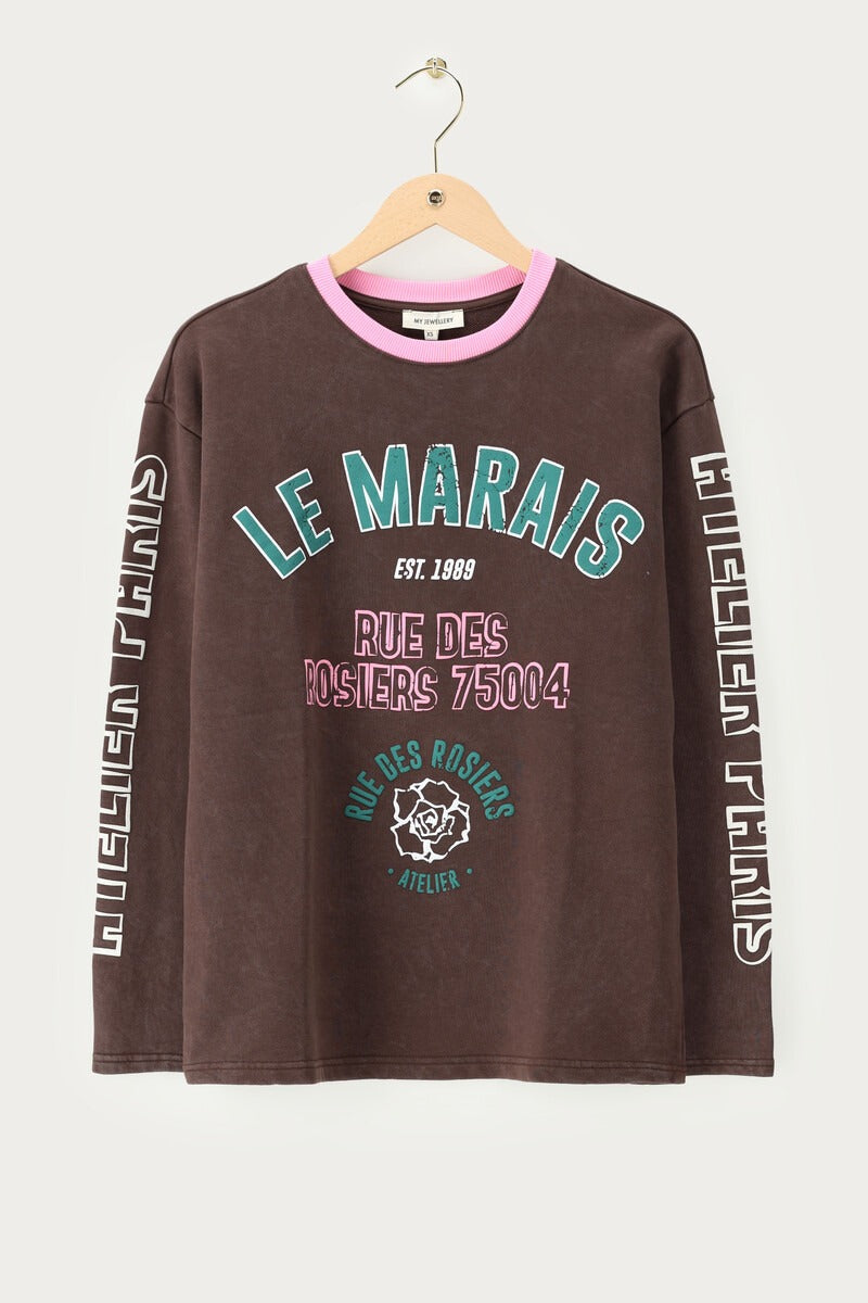 Sweat marron 'Le Marais'