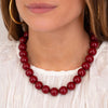 Collier bordeaux avec perles fantaisie massives