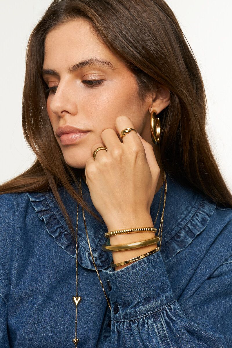 Holle bangle-armband met grove schakels