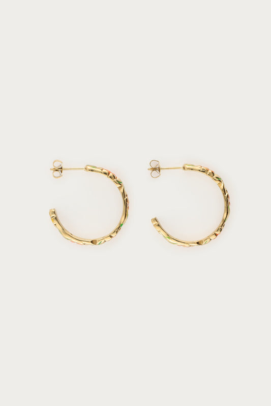 Boucles d’oreilles Ciao avec fleurs peintes à la main