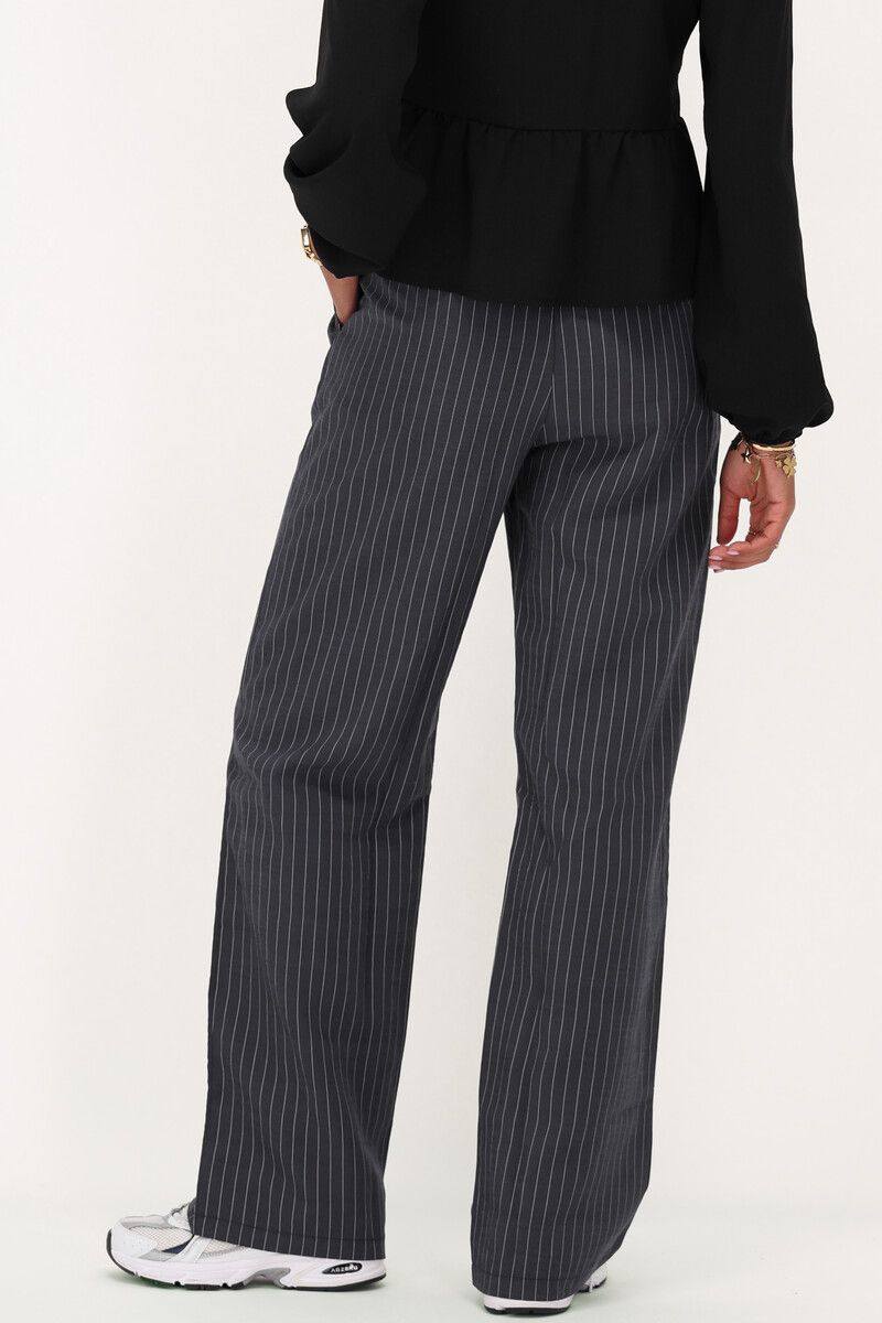 Pantalon large à rayures bleu foncé