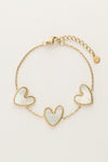 Bracelet fin avec cœurs en nacre