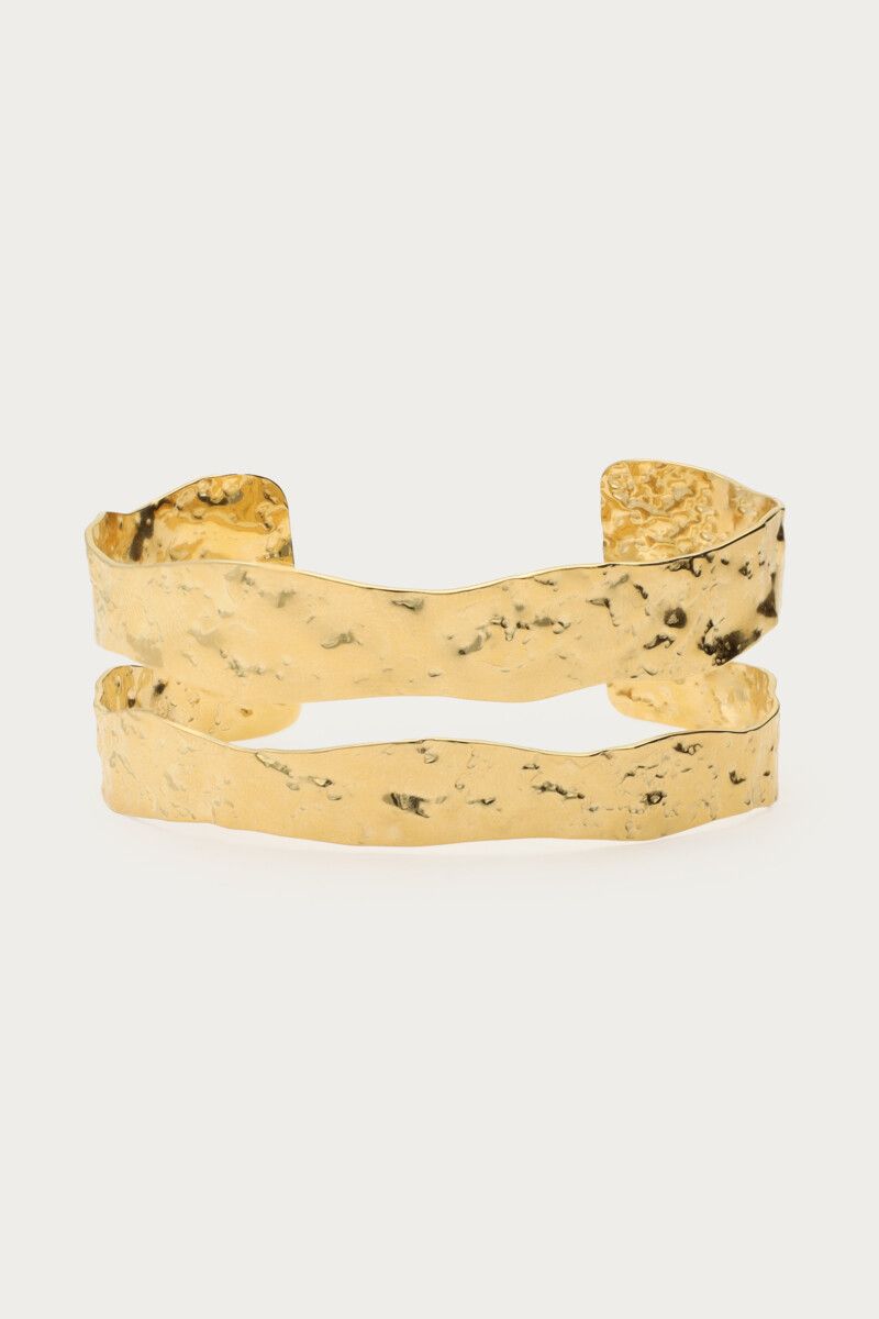 Bracelet jonc double martelé