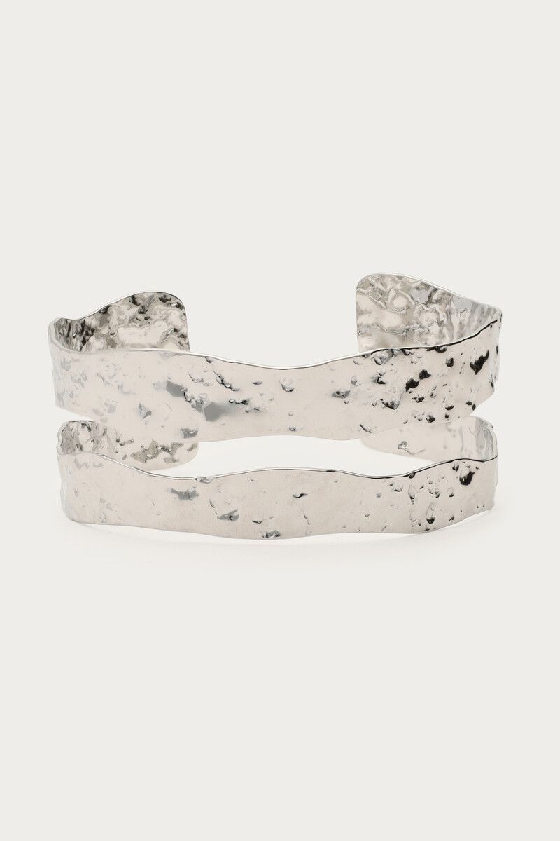 Bracelet jonc double martelé