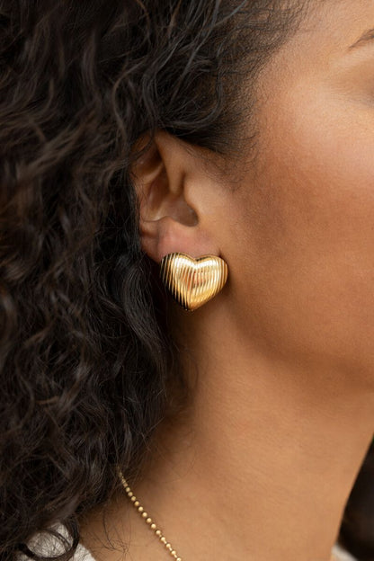 Boucles d'oreilles coeur avec rainures