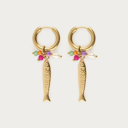 Boucles d'oreilles avec charm poisson