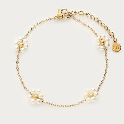 Bracelet avec fleurs et perles fantaisies
