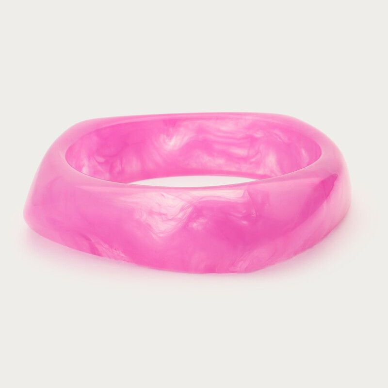 Bracelet jonc en résine FUSHIA