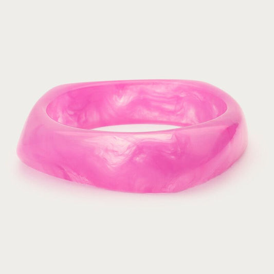 Bracelet jonc en résine FUSHIA