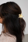 Pince à cheveux avec fleurs couleur dorée