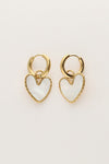 Boucles d'oreilles avec cœur nacre
