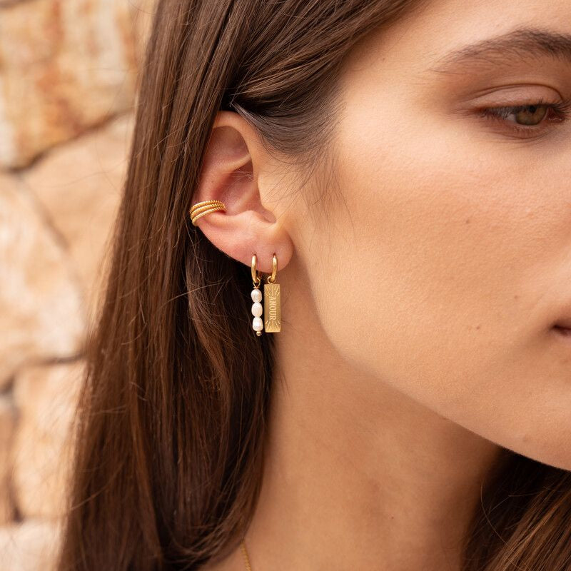 Créoles trois perles d'eau douce