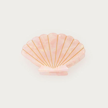 Pince à cheveux mini coquillage rose pâle