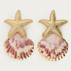 Boucles d'oreilles pendantes Mer avec coquillage et étoile de mer