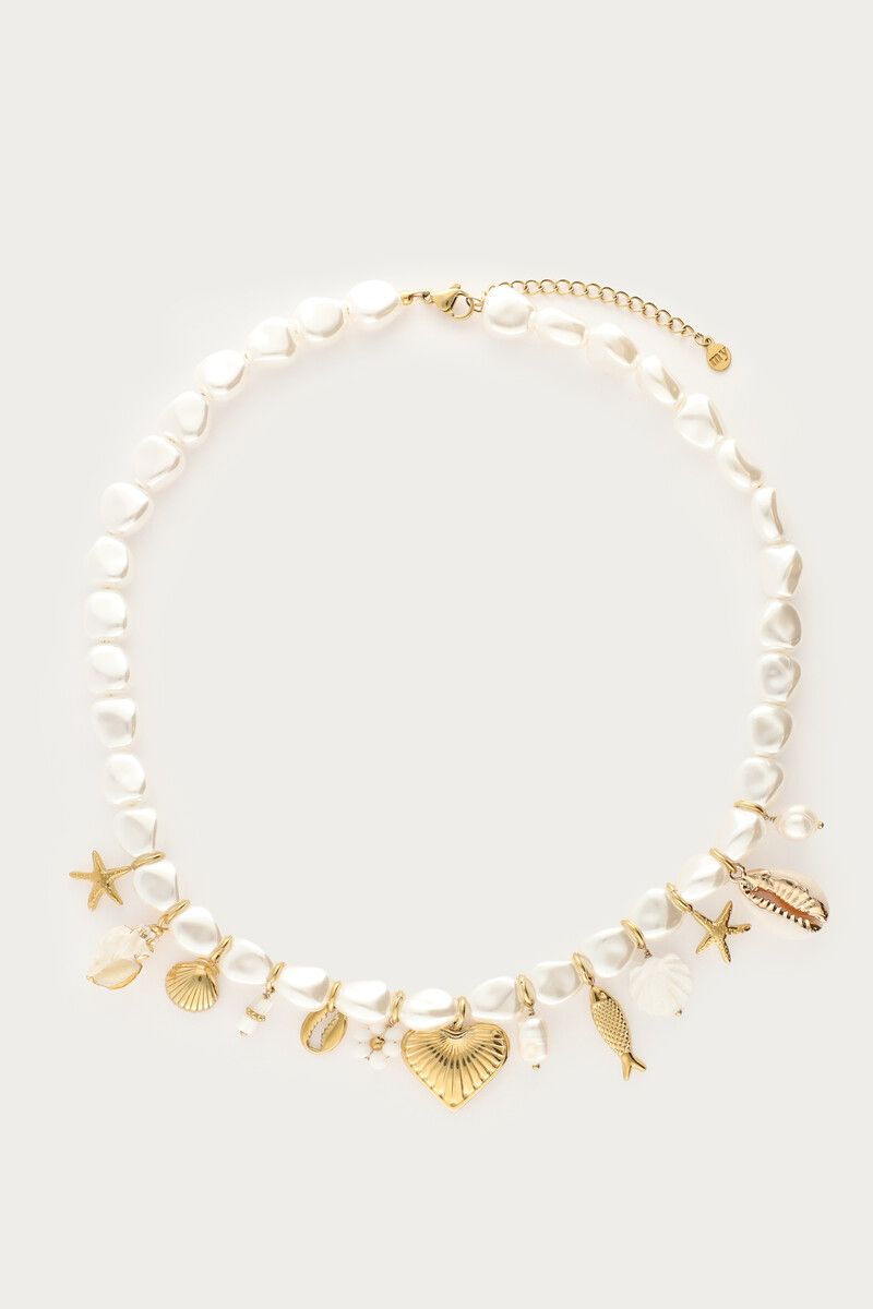 Collier Mer avec perles fantaisie et charms