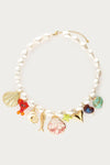 Collier de perles fantaisie Mer avec charms multicolores