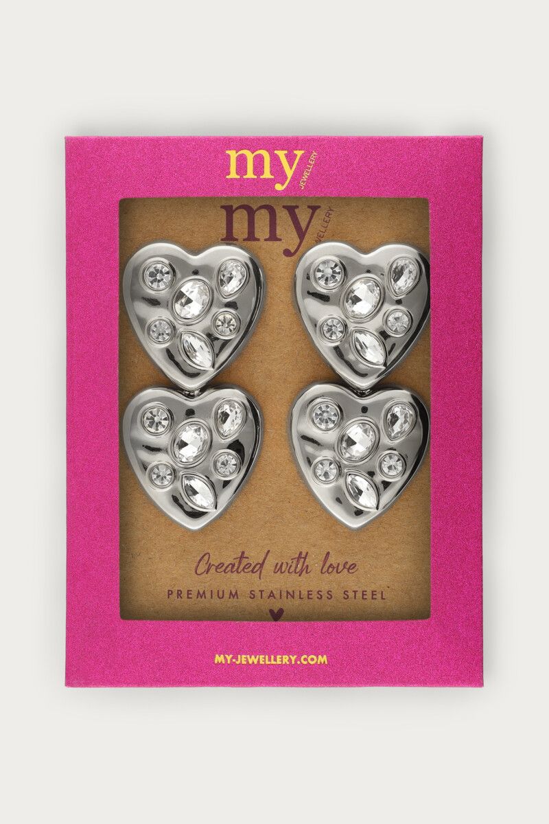Midnight earrings with two large hearts