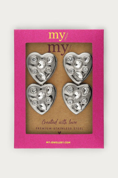 Midnight earrings with two large hearts