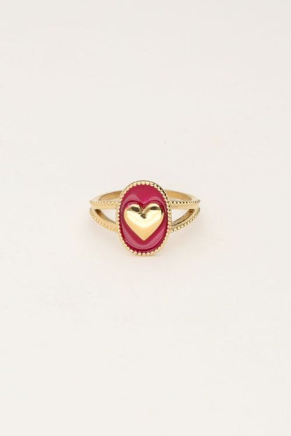 Maxi bague Art violette avec coeur