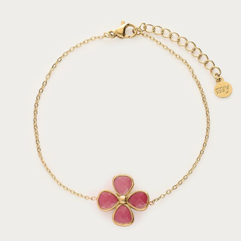 Botanical bracelet with pink clover 
