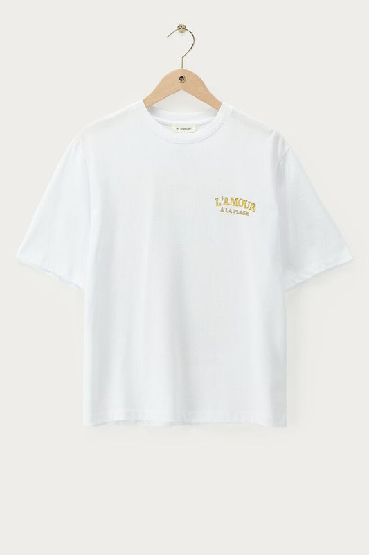 T-shirt blanc "L'amour à la plage"