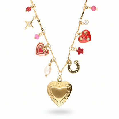 Collier à charms Mystic avec cœur
