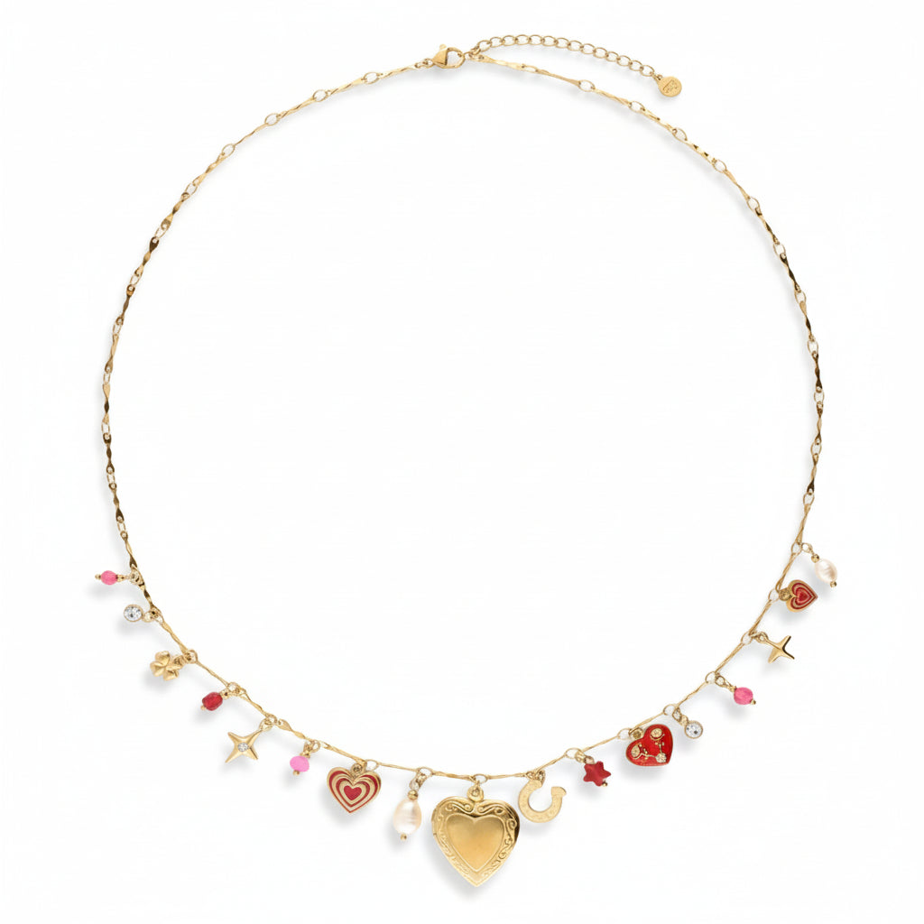Collier à charms Mystic avec cœur