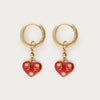 Boucles d'oreilles Mystic avec cœur rouge