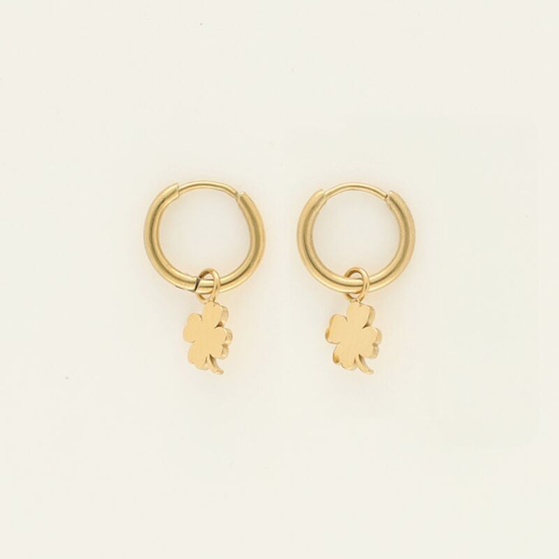 Boucles d’oreilles avec trèfle à quatre feuilles