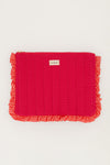 Housse pour ordinateur rose avec volants et motifs
