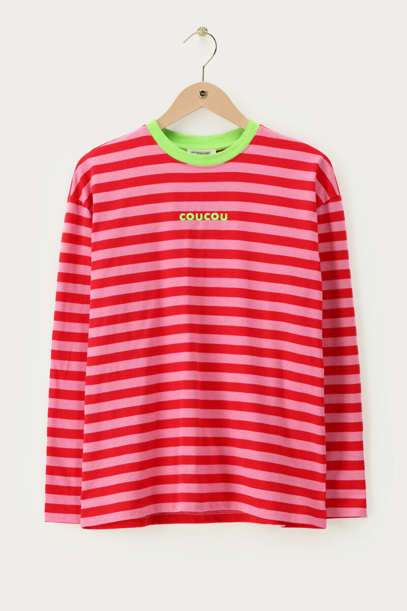Brown striped long-sleeved T-shirt COUCOU 