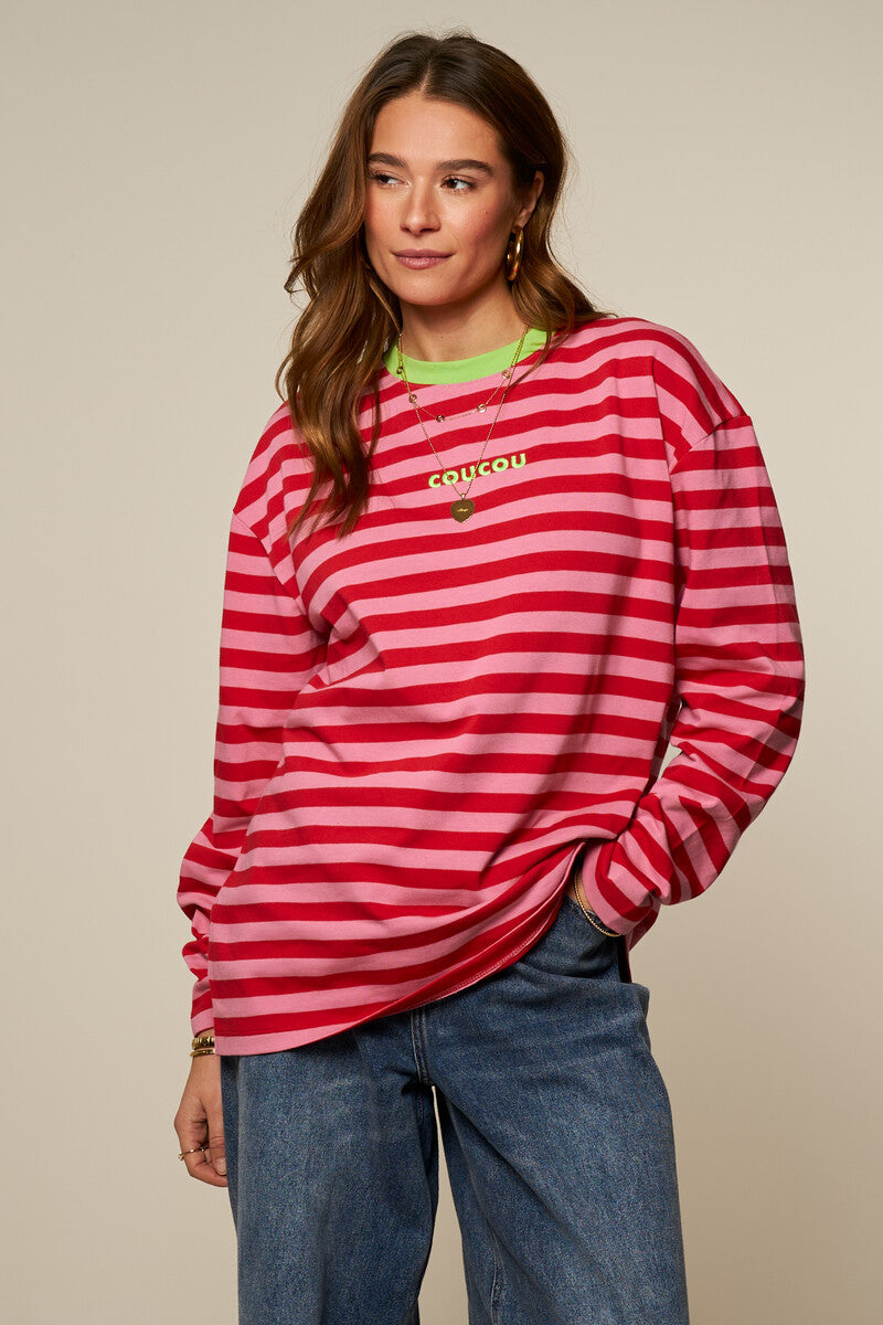 Brown striped long-sleeved T-shirt COUCOU 