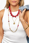 Collier rouge avec cœurs