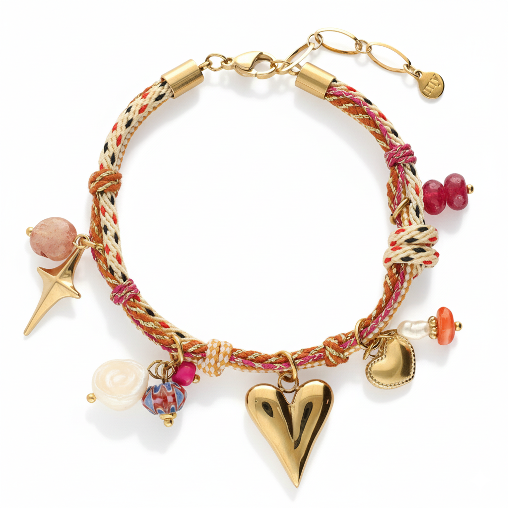 Bracelet en corde avec charms Indian Summer