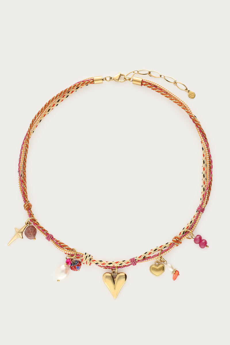 Collier en corde à charms Indian Summer