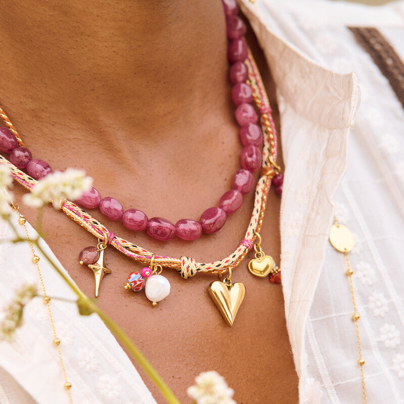 Collier en corde à charms Indian Summer