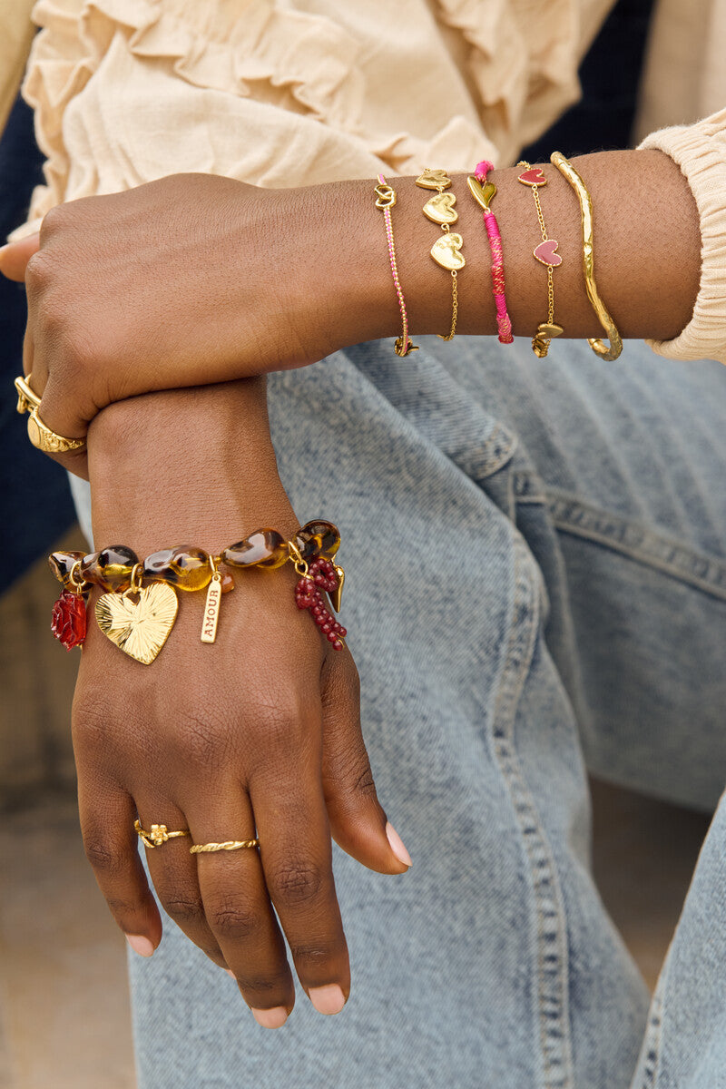 Bracelet de perles léopard avec charms