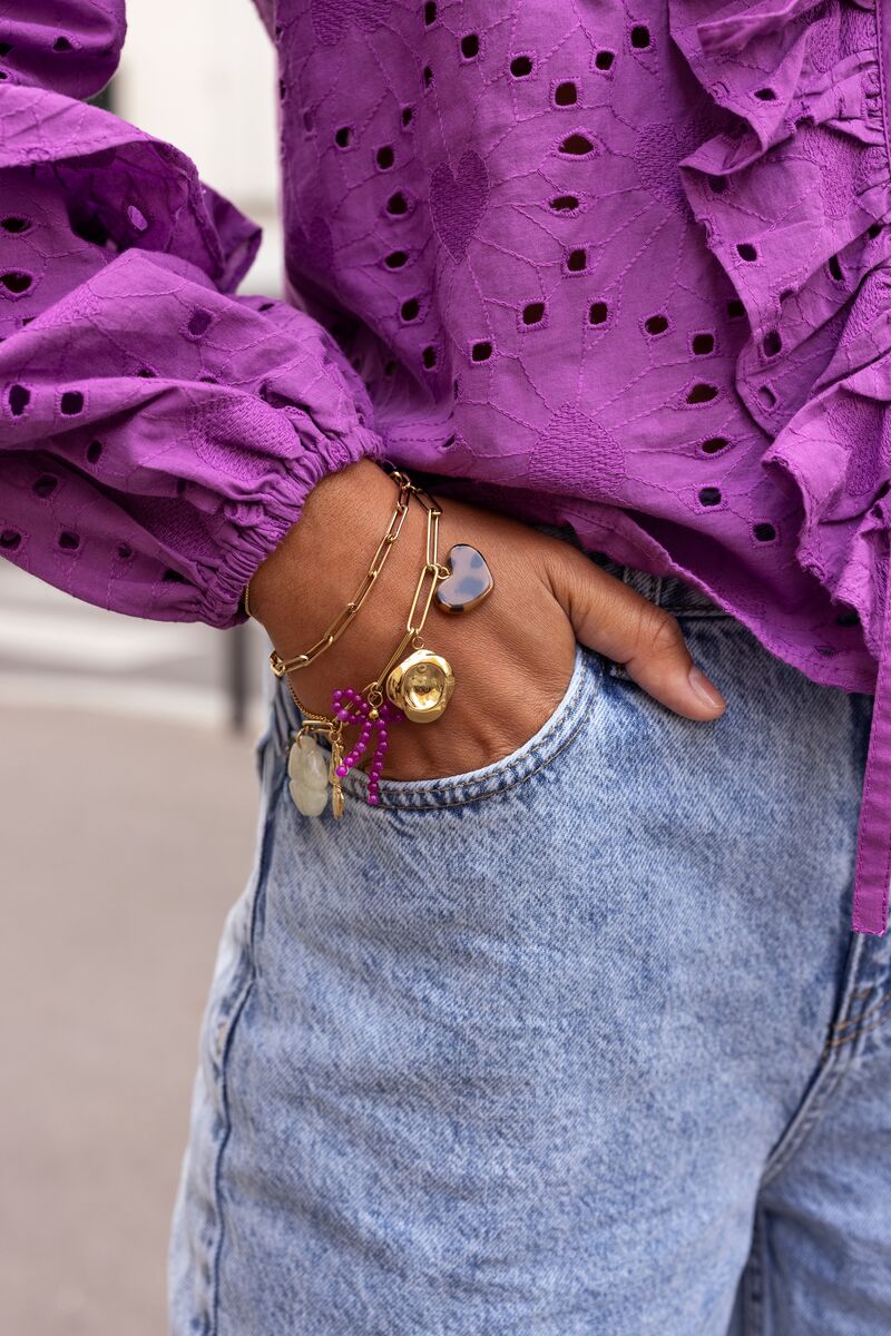 Bracelet à charms avec liens et fleurs multicolores - MY JEWELLERY