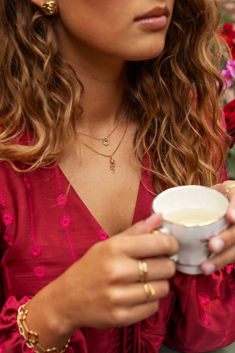 Collier Vintage avec rose plate