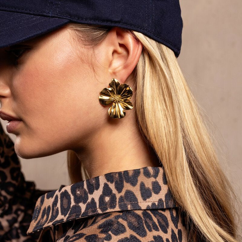 Boucles d'oreilles Iconic avec fleur