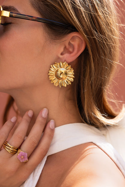 Boucles d'oreilles pendants Ciao maxi tournesol