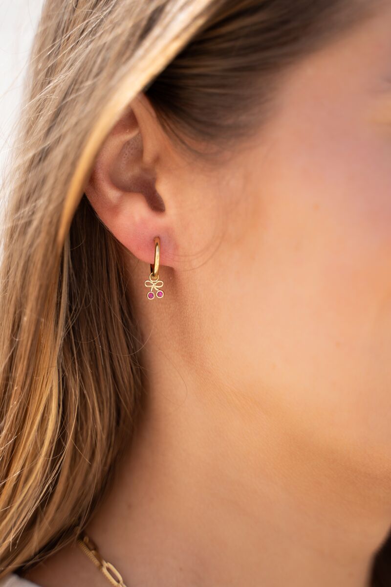 Boucles d'oreilles minimalistes avec cerise rose - MY JEWELLERY